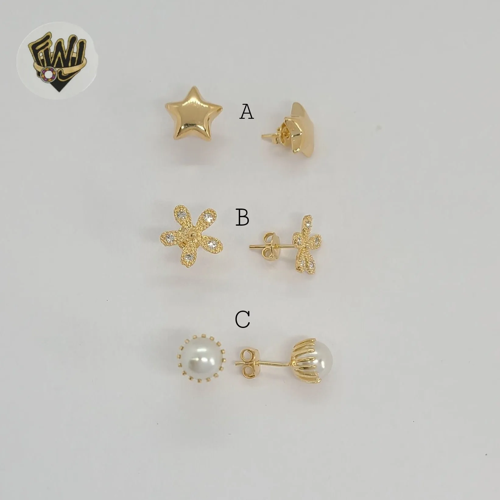 (1-1022-1) Gold Laminate - Small Stud Earrings - BGF