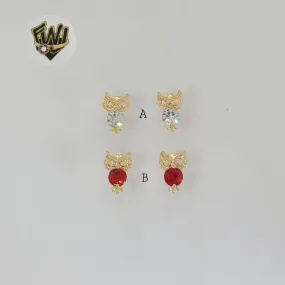 (1-1172-2) Gold Laminate - Owl Studs Earrings - BGF