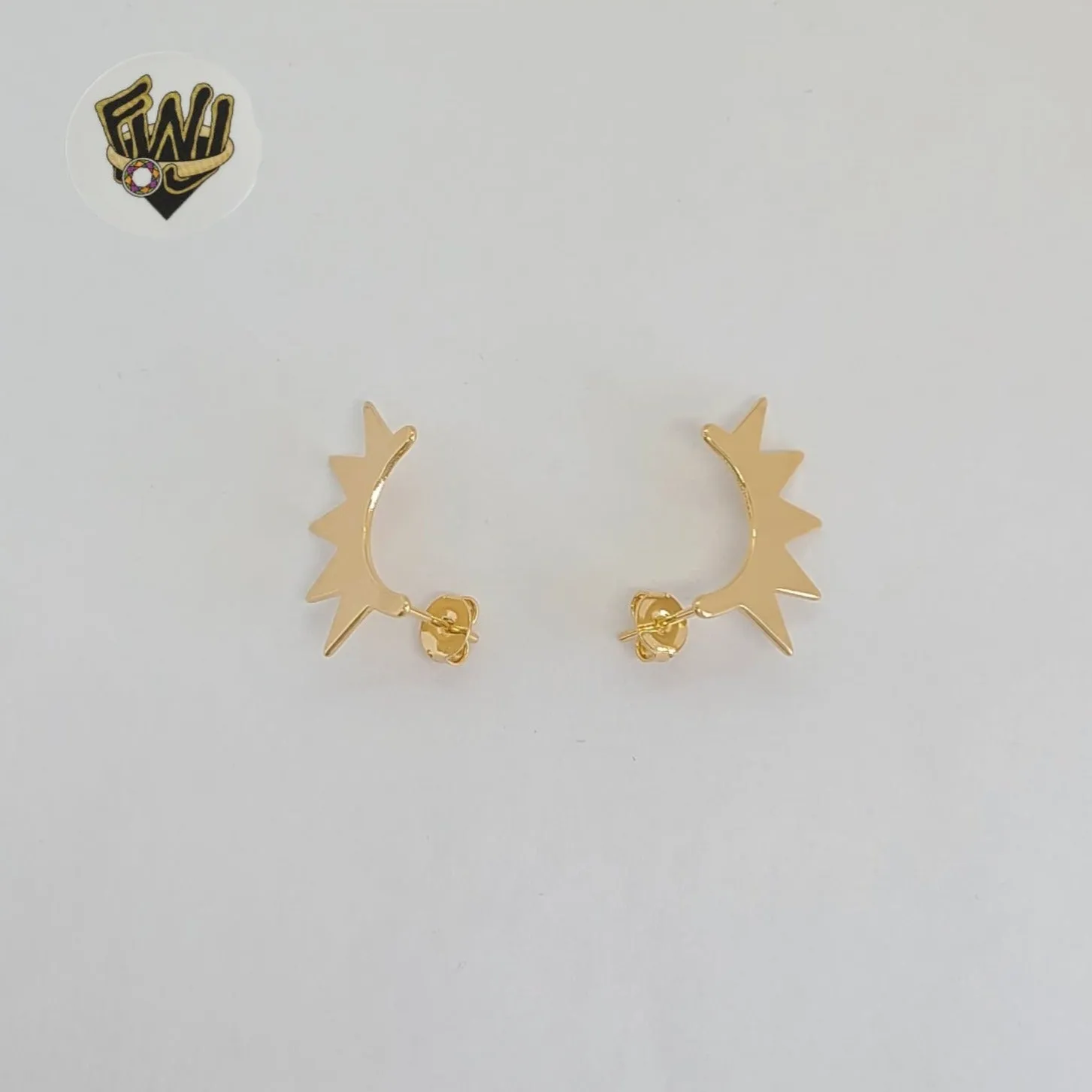 (1-1185-2) Gold Laminate - Sun Spike Stud Earrings - BGF