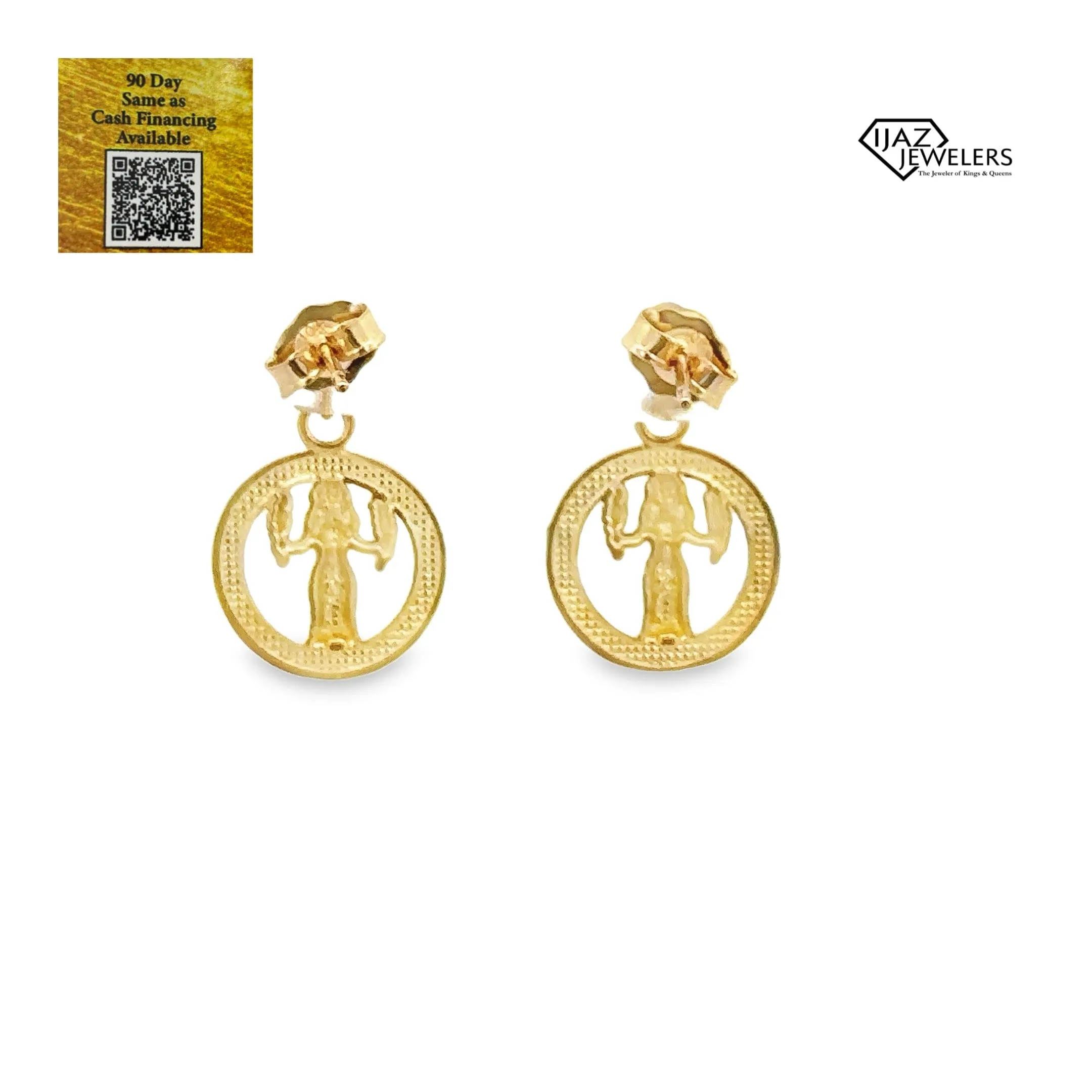 10K Gold Virgo Zodiac Earrings