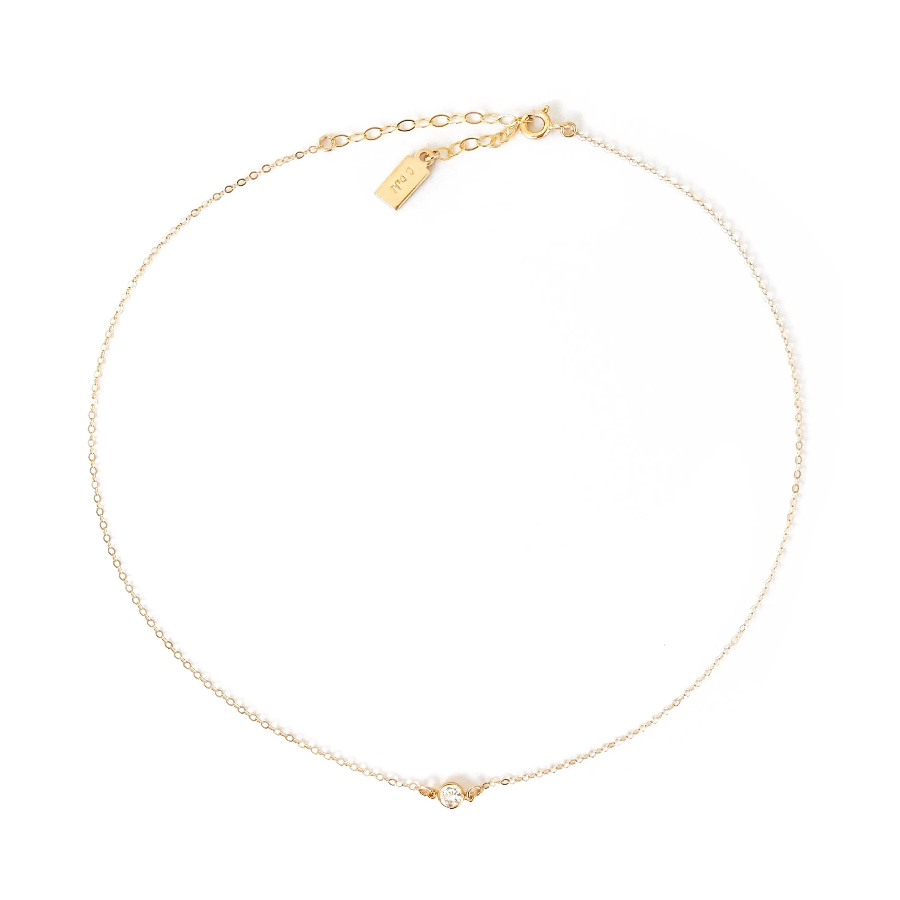 14K Dainty Diamond Choker Necklace