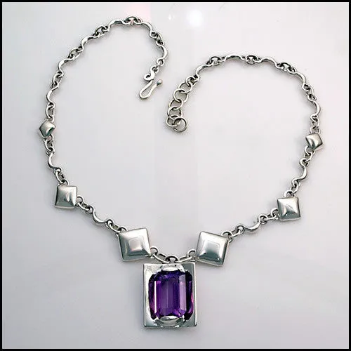 16" Amethyst Sterling Silver Necklace