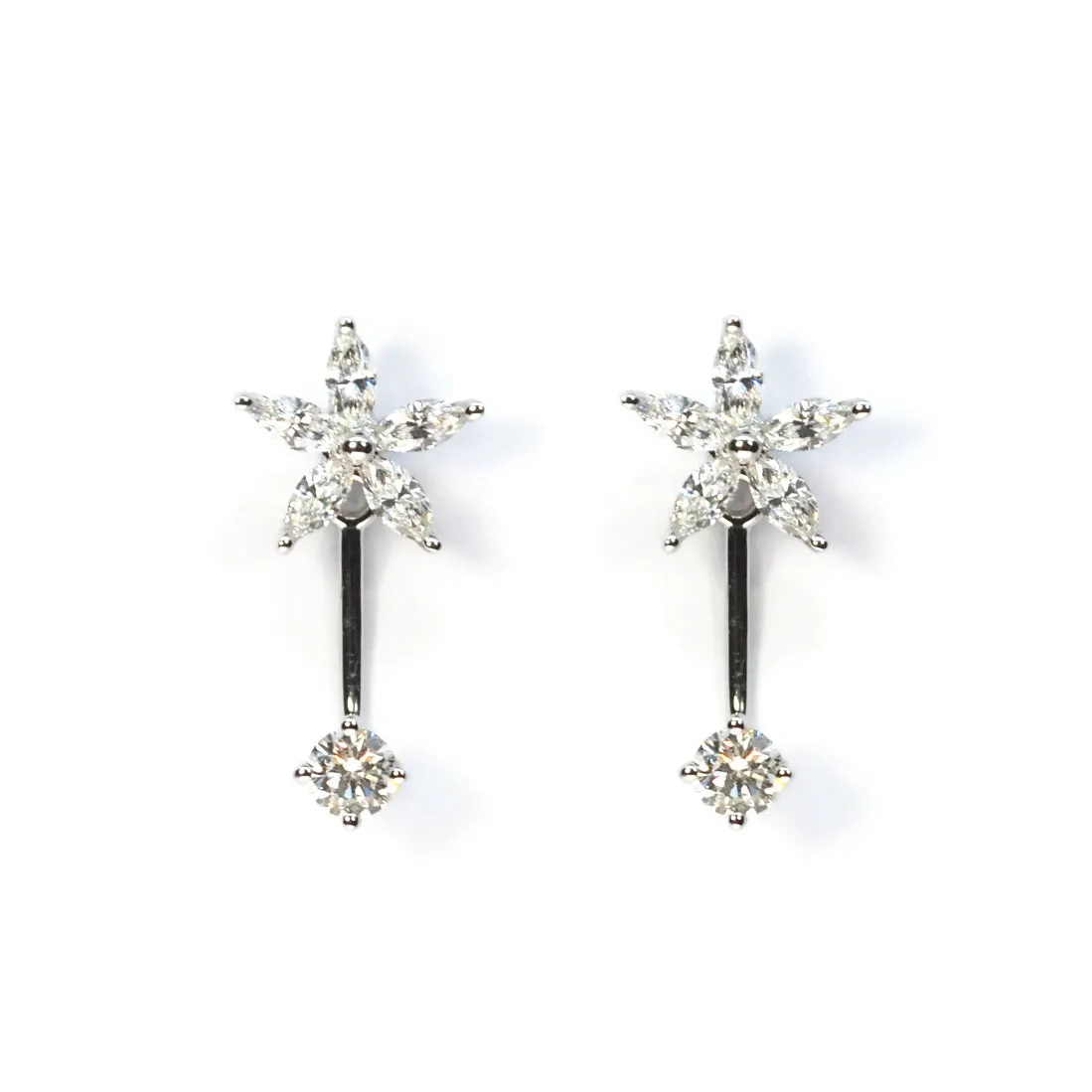 AFJ Diamond Collection -Timeless Diamond Earring Jacket, White Gold