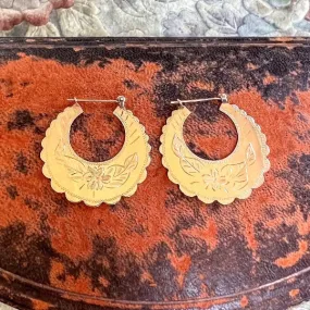 Antique Engraved Hoop Earrings