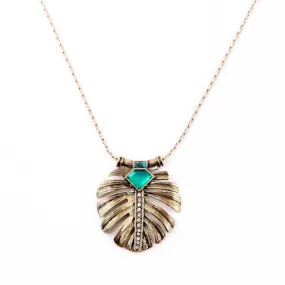 Arrival Fashion Retro Personality Leaf Crystal Necklace Antique Pendant Jewelry