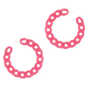 Barbie Theme Metal Link Hoop Earrings