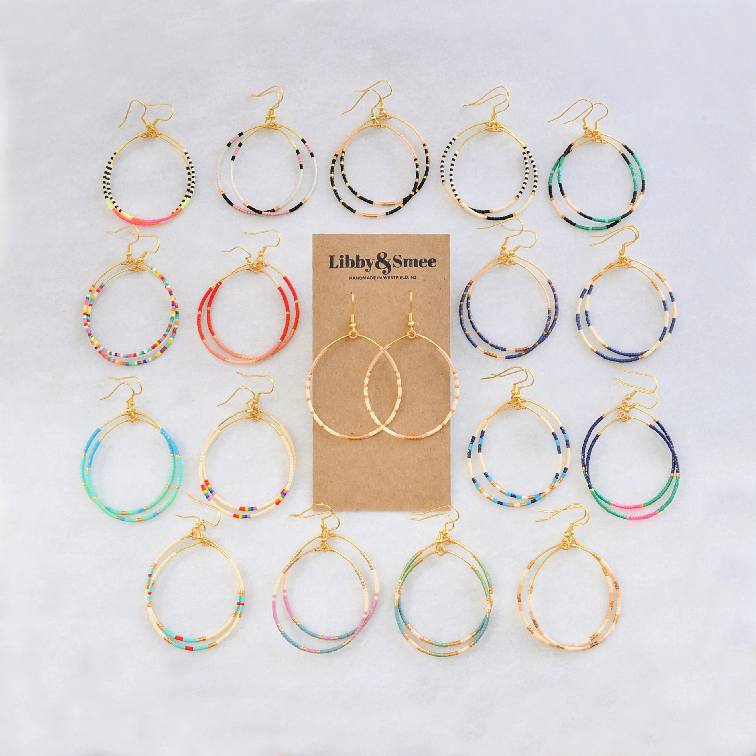 Big Beaded Hoops - NEON