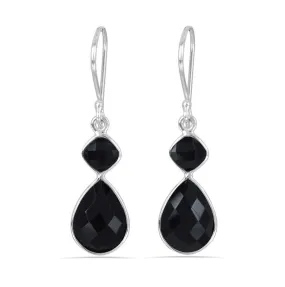 Black Onyx Earring, Sterling Silver Earring, Dangel Earring, Drop Earring, Black Onyx Gemstone Earring Gift For Girls