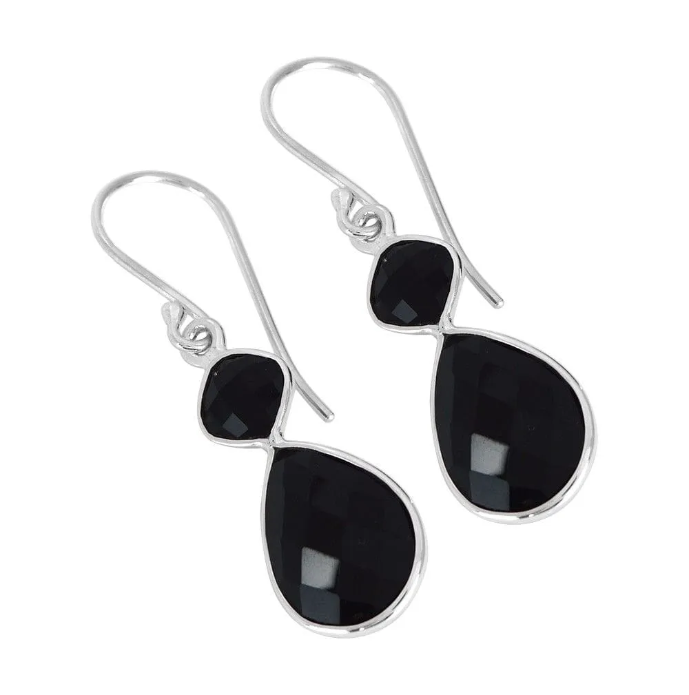 Black Onyx Earring, Sterling Silver Earring, Dangel Earring, Drop Earring, Black Onyx Gemstone Earring Gift For Girls