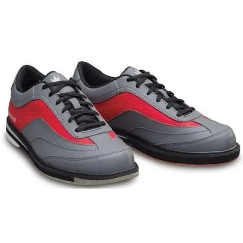 Brunswick Mens Rampage Grey Red Left Hand Bowling Shoes