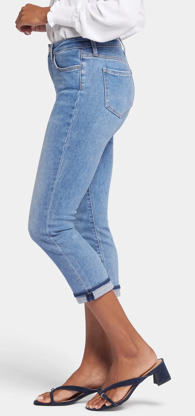 Chloe Capri Cuff Jeans Mediumblauw Premium Denim | Crescent Shore