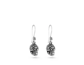 Day of the Dead Skull Earrings - Silver