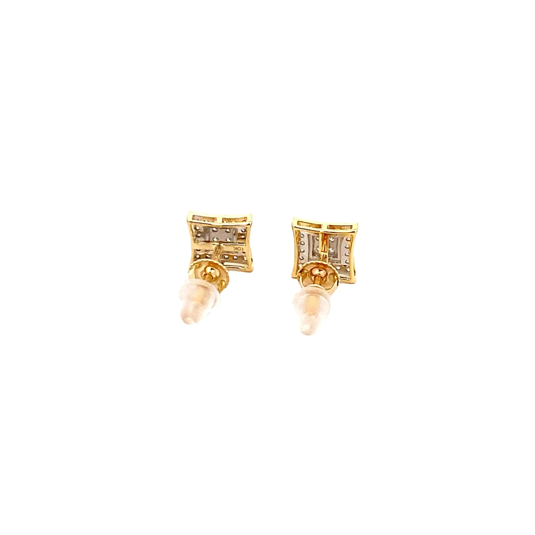 Diamond 0.20Ctw Fancy Square Shaped Earrings