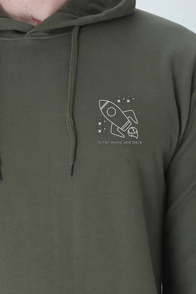 Embroidered ROCKET to the moon and back Unisex Hooded Sweatshirt