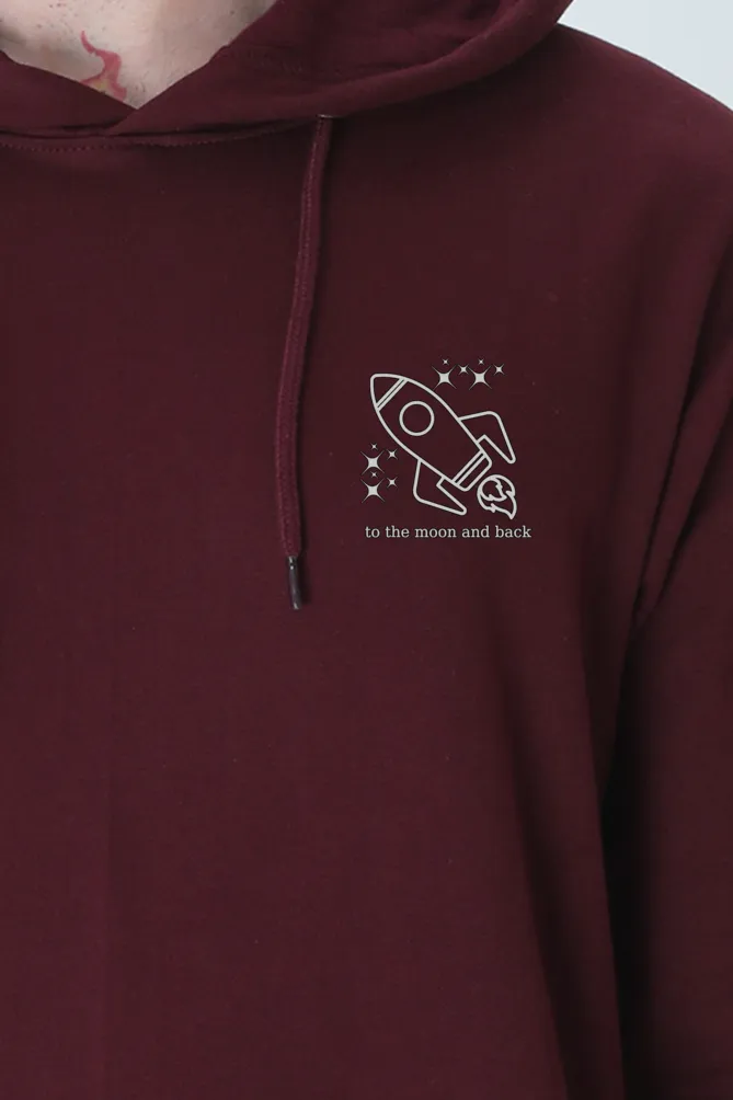 Embroidered ROCKET to the moon and back Unisex Hooded Sweatshirt