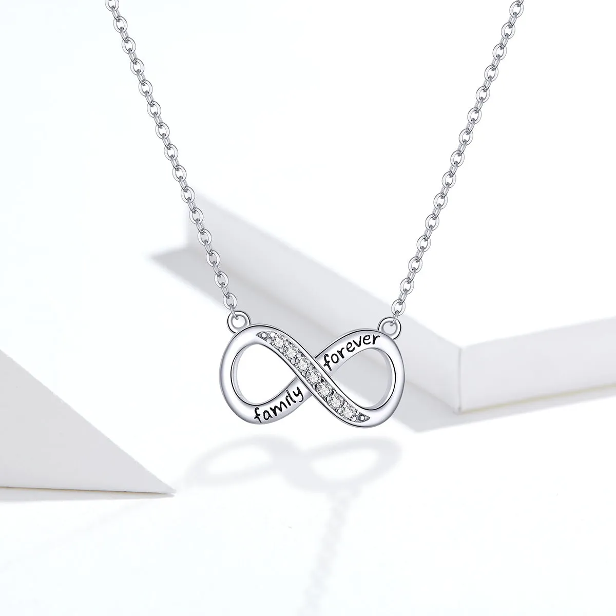 Family Forever Infinity Symbol Necklace Sterling Silver