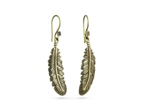 Feather Earrings - Bronze