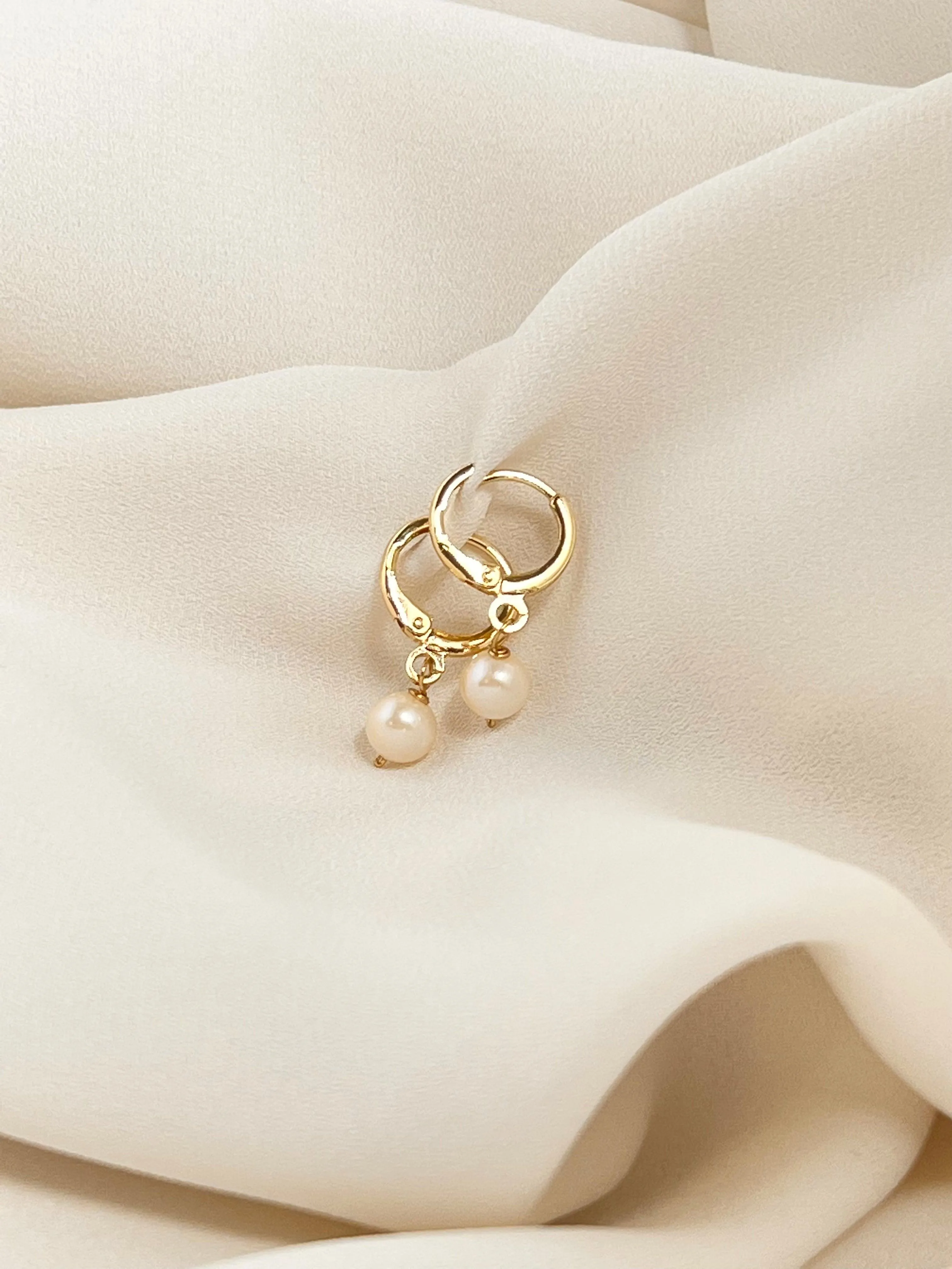 Freshwater Pearl Mini Hoop Earrings