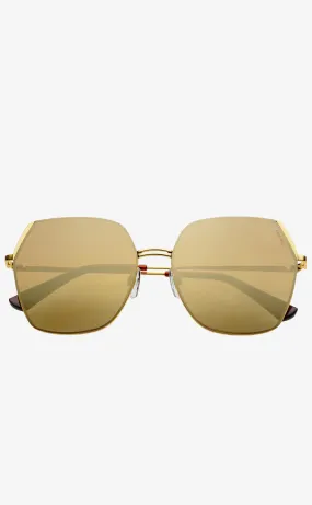 Freyrs Chelsie Gold Mirrored Sunglasses