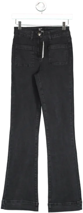 Friends like these Black High Waist Pocket Flare Jeans UK 8