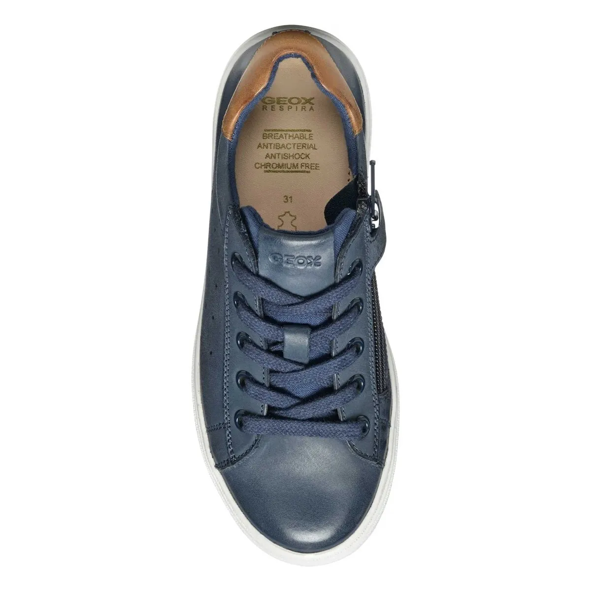 Geox Boy's Nashik Navy/Brown Leather (Sizes 32-35)