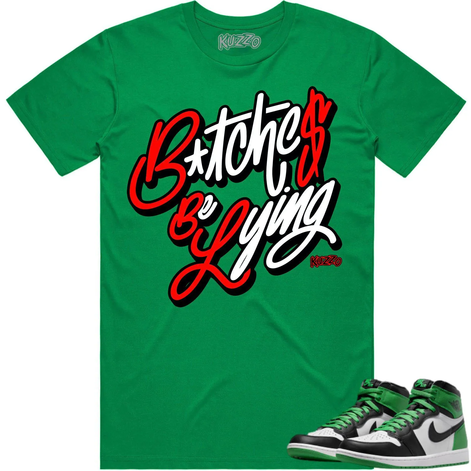 Jordan 1 Lucky Green 1s Shirt to Match - RED BBL