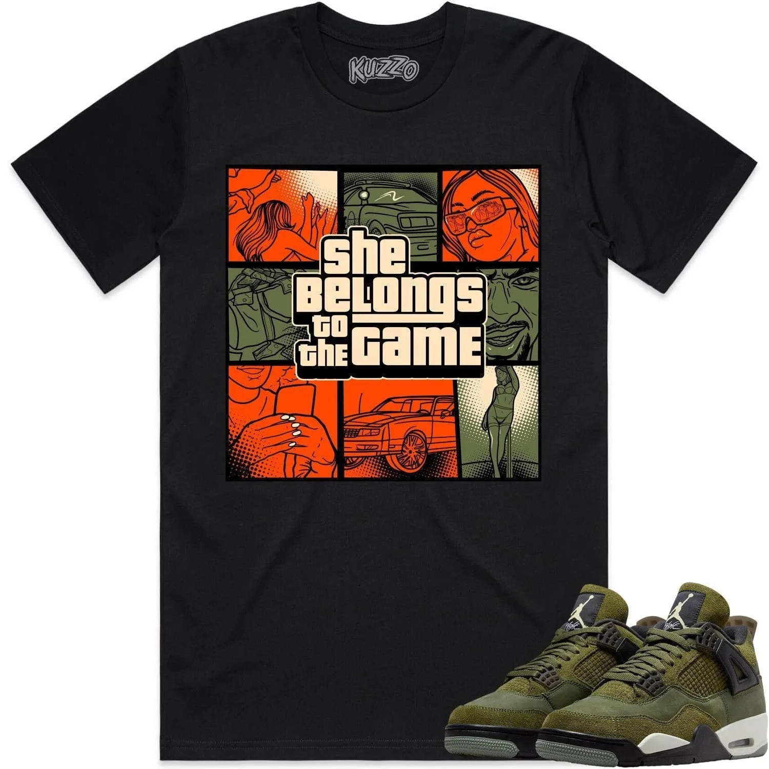 Jordan 4 Craft Olive 4s Shirt to Match - CELADON BELONGS TO THE GAME