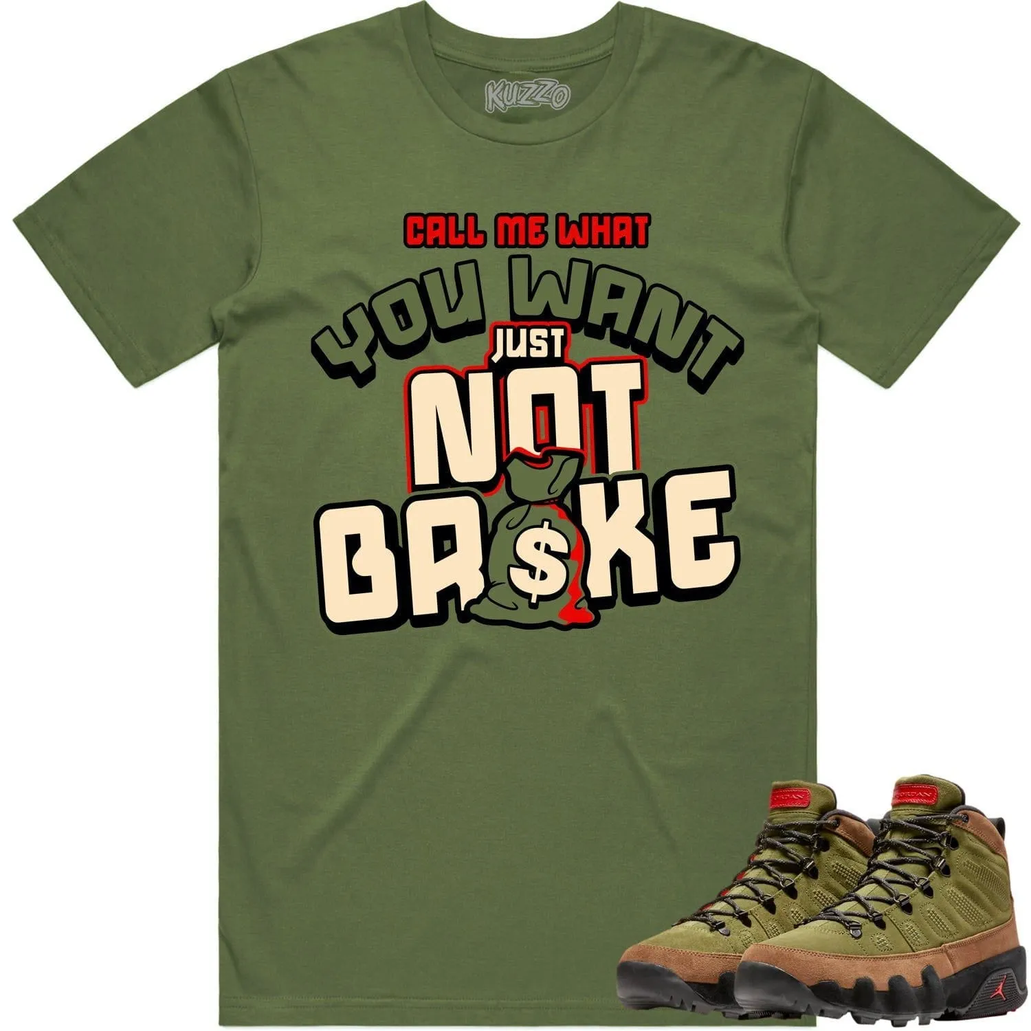 Jordan 9 Beef Broccoli 9s Shirt to Match - OLIVE NOT BROKE