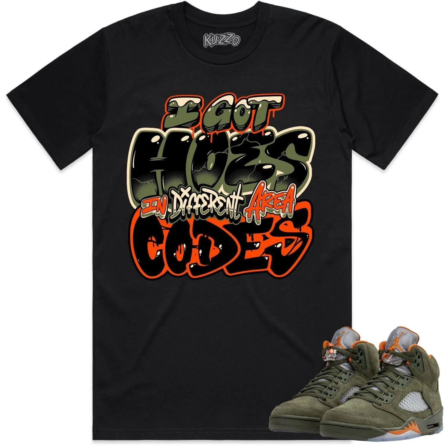 Jordan Retro 5 Olive 5s Shirt to Match - CELADON AREA CODES