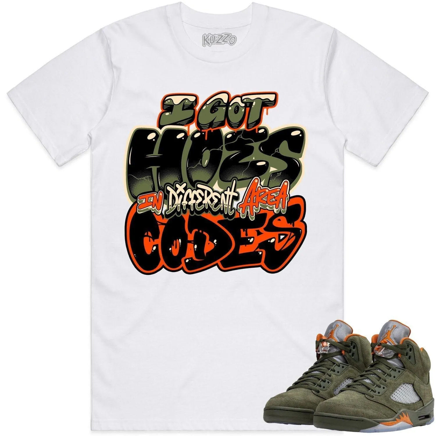 Jordan Retro 5 Olive 5s Shirt to Match - CELADON AREA CODES