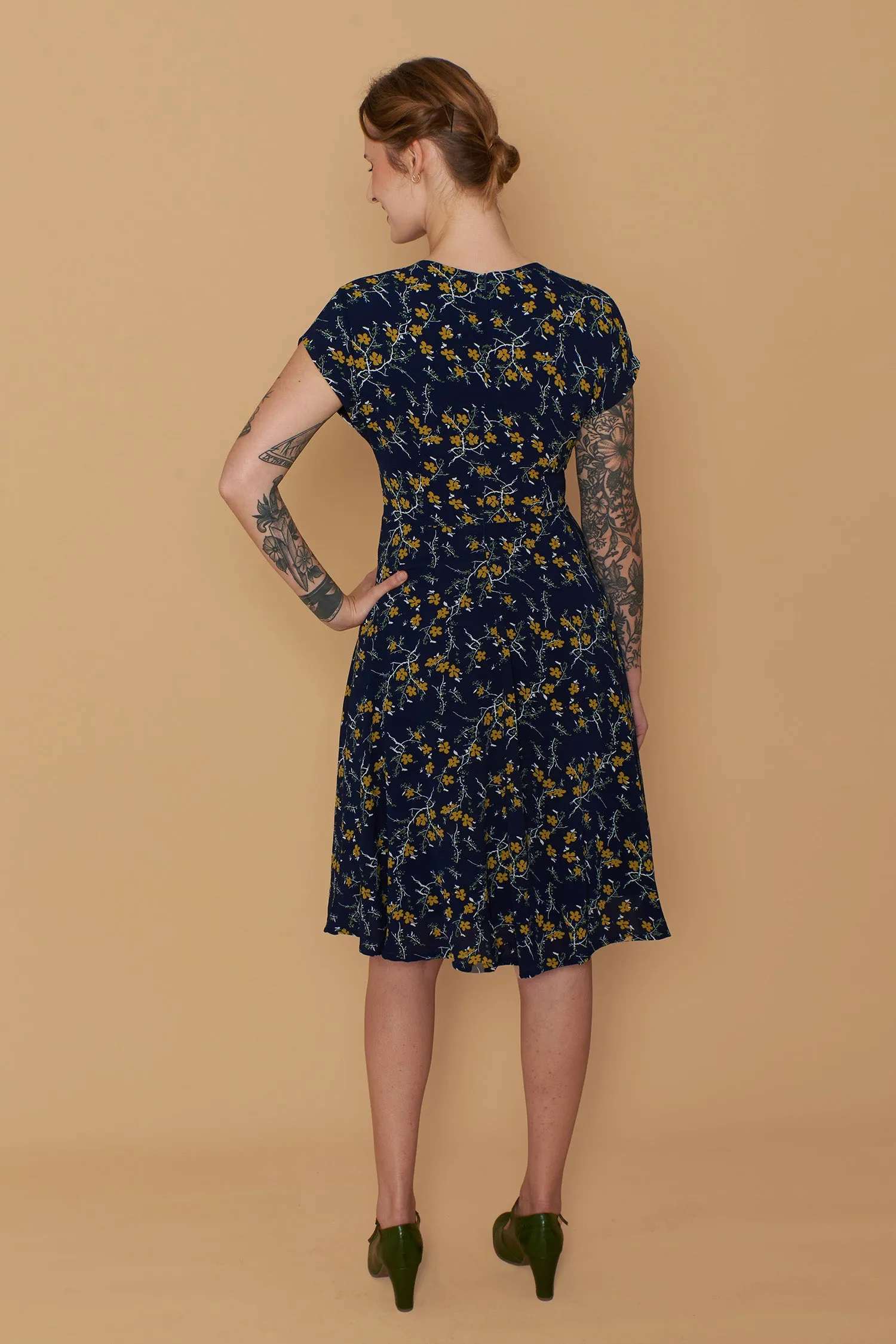 Kay Floral Mustard Dress