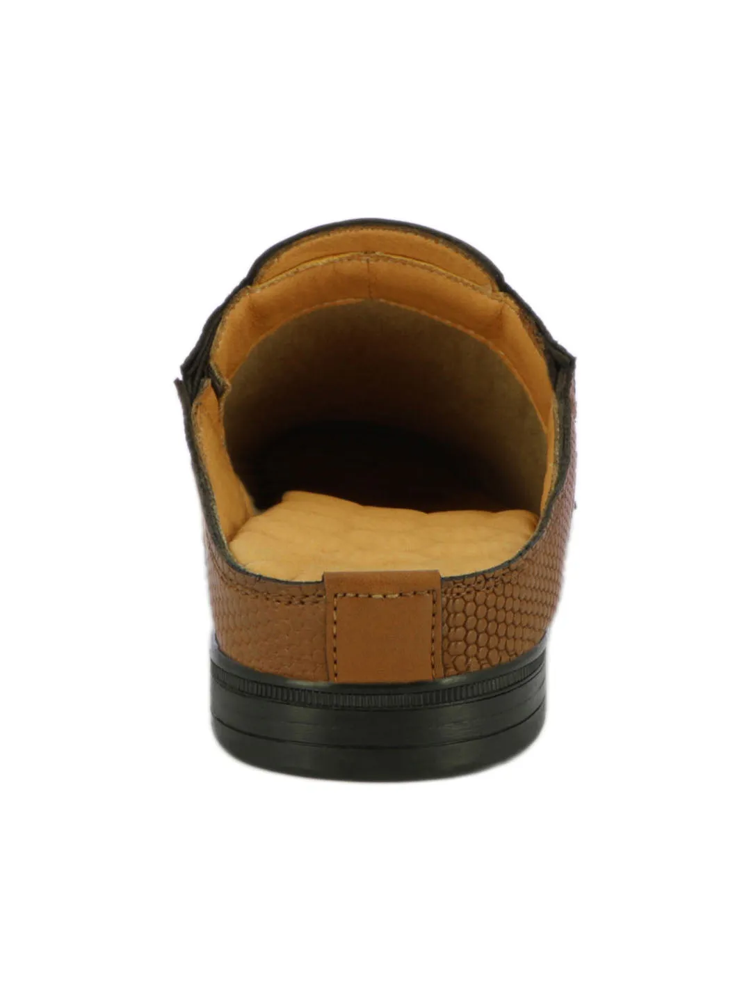 Kris Men's Tan Buckled Mules