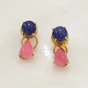 Lapis Lazuli & Hot Pink Agate Separates Earrings