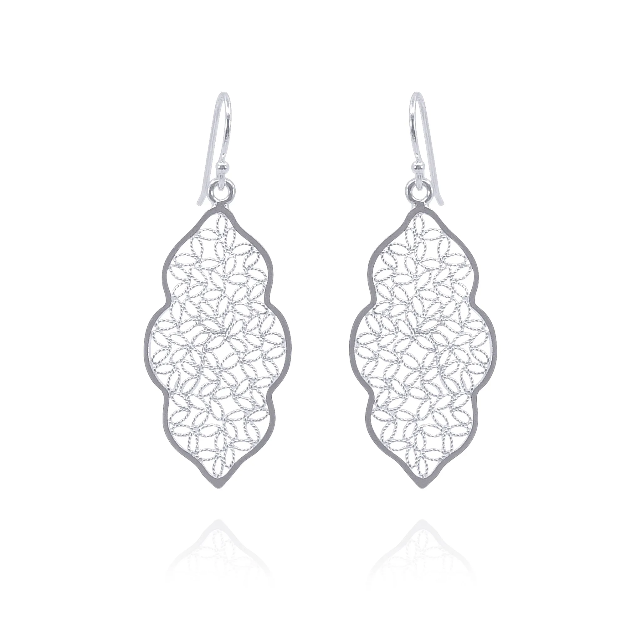 MIRANDA SILVER MEDIUM EARRINGS FILIGREE