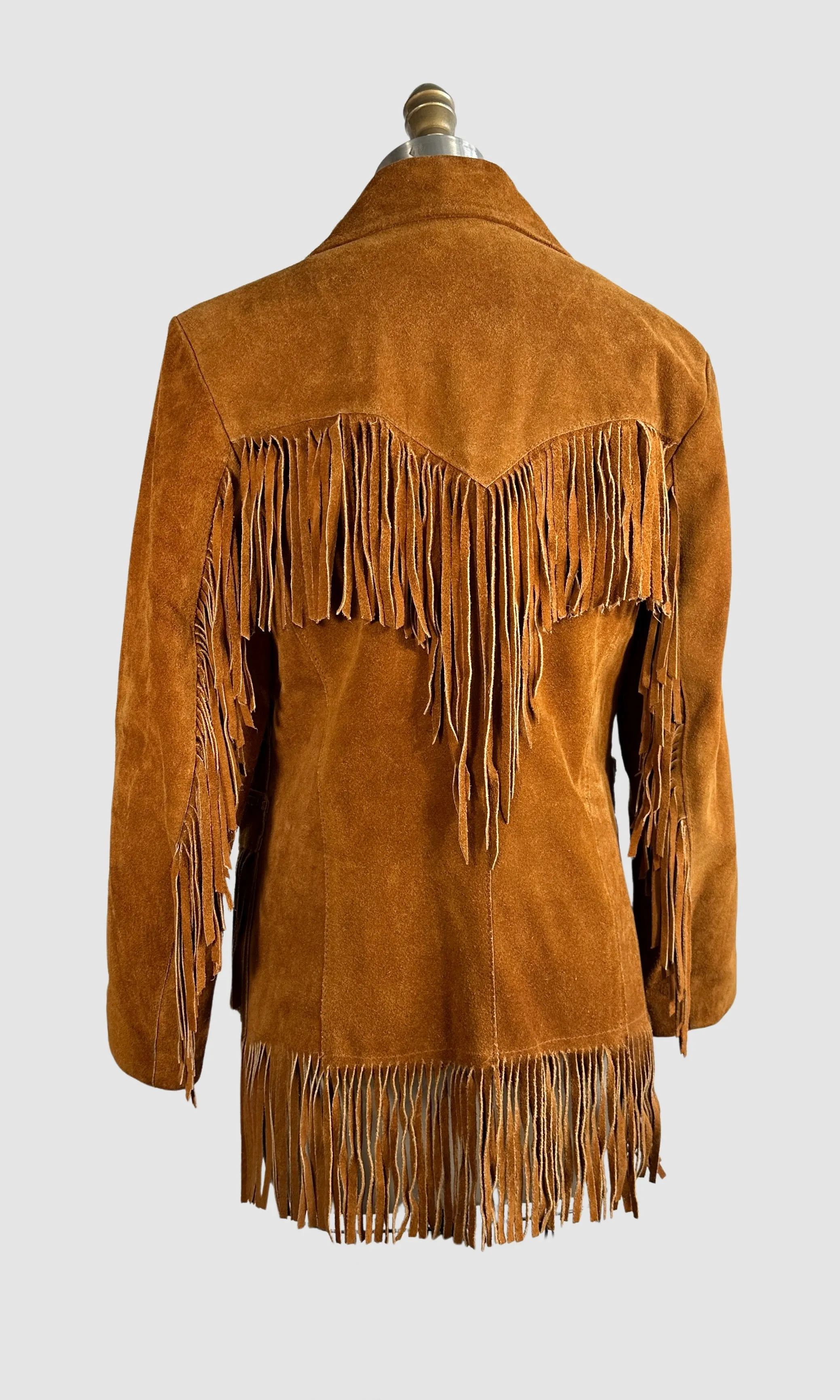 MS PIONEER WEAR 70s Suede Fringe Jacket   Size Small