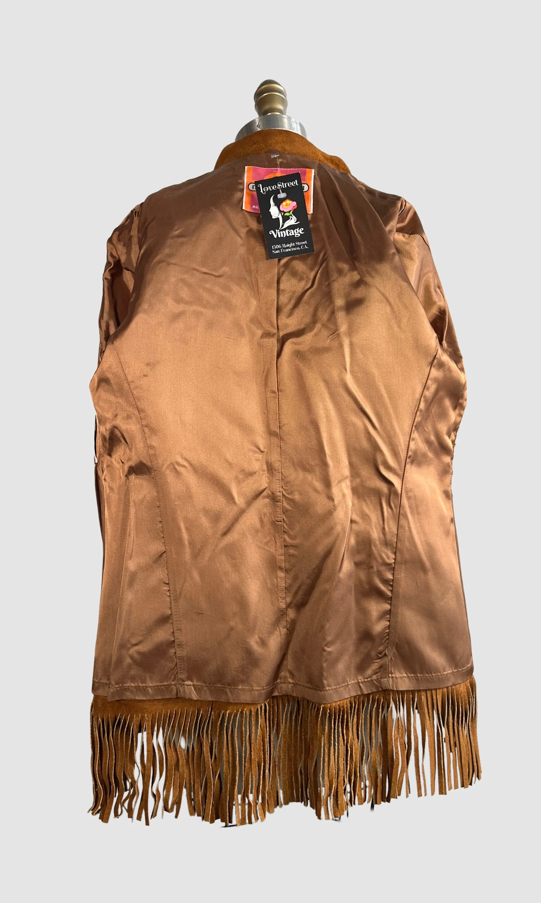 MS PIONEER WEAR 70s Suede Fringe Jacket   Size Small