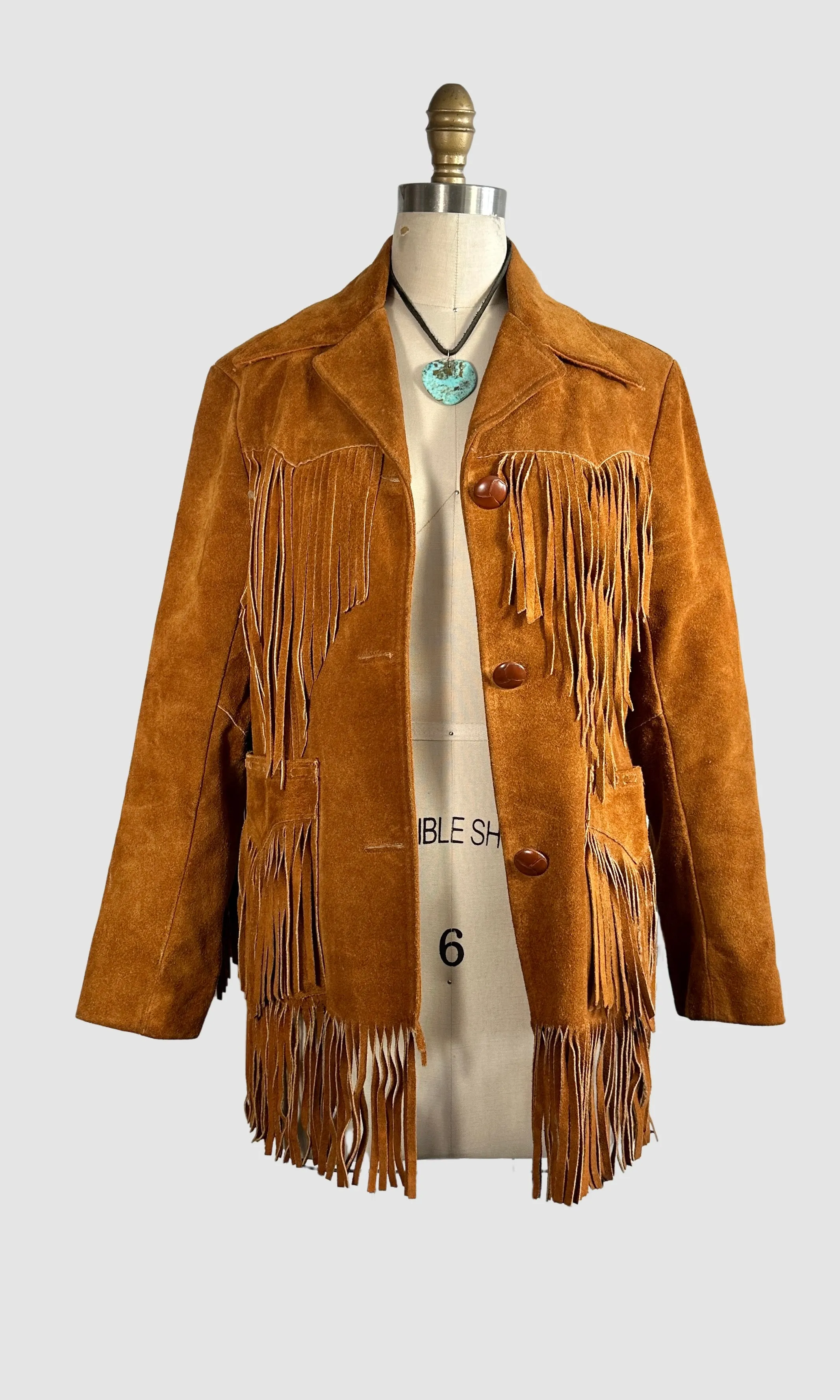 MS PIONEER WEAR 70s Suede Fringe Jacket   Size Small