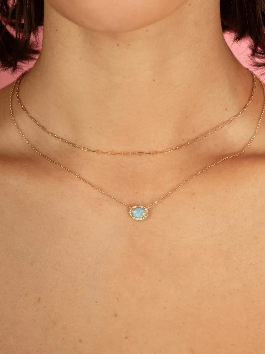 Opal and Diamond Necklace 14K