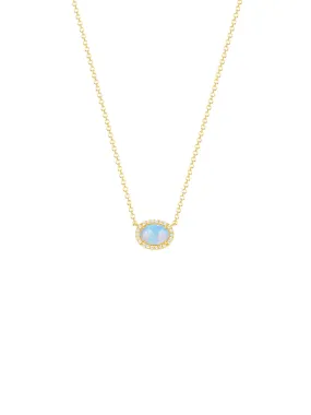 Opal and Diamond Necklace 14K