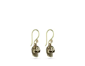 Ornate Skull Earrings - Bronze