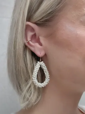 Pearl Teardrop Hoops