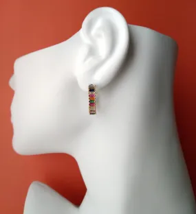 Rainbow Hugger Loop Earrings