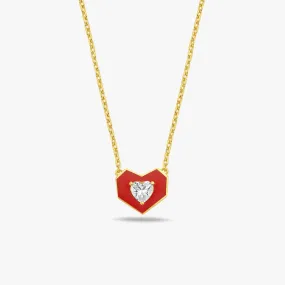 Red Heart Necklace | 14K Gold Vermeil