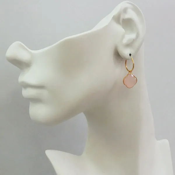 Rose Quartz Loop Drop Earrings