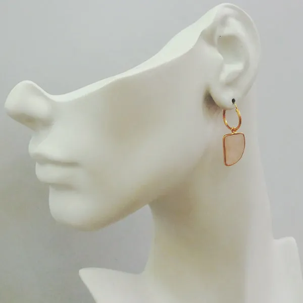 Rose Quartz Loop Drop Earrings