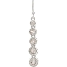 Silver Clear Crystal Drops Earrings