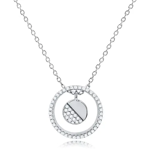 Silver Necklace With CZ - NTZ108