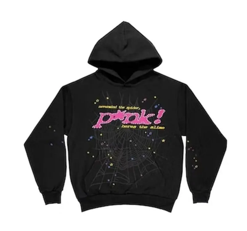 Sp5der P*NK Hoodie Black