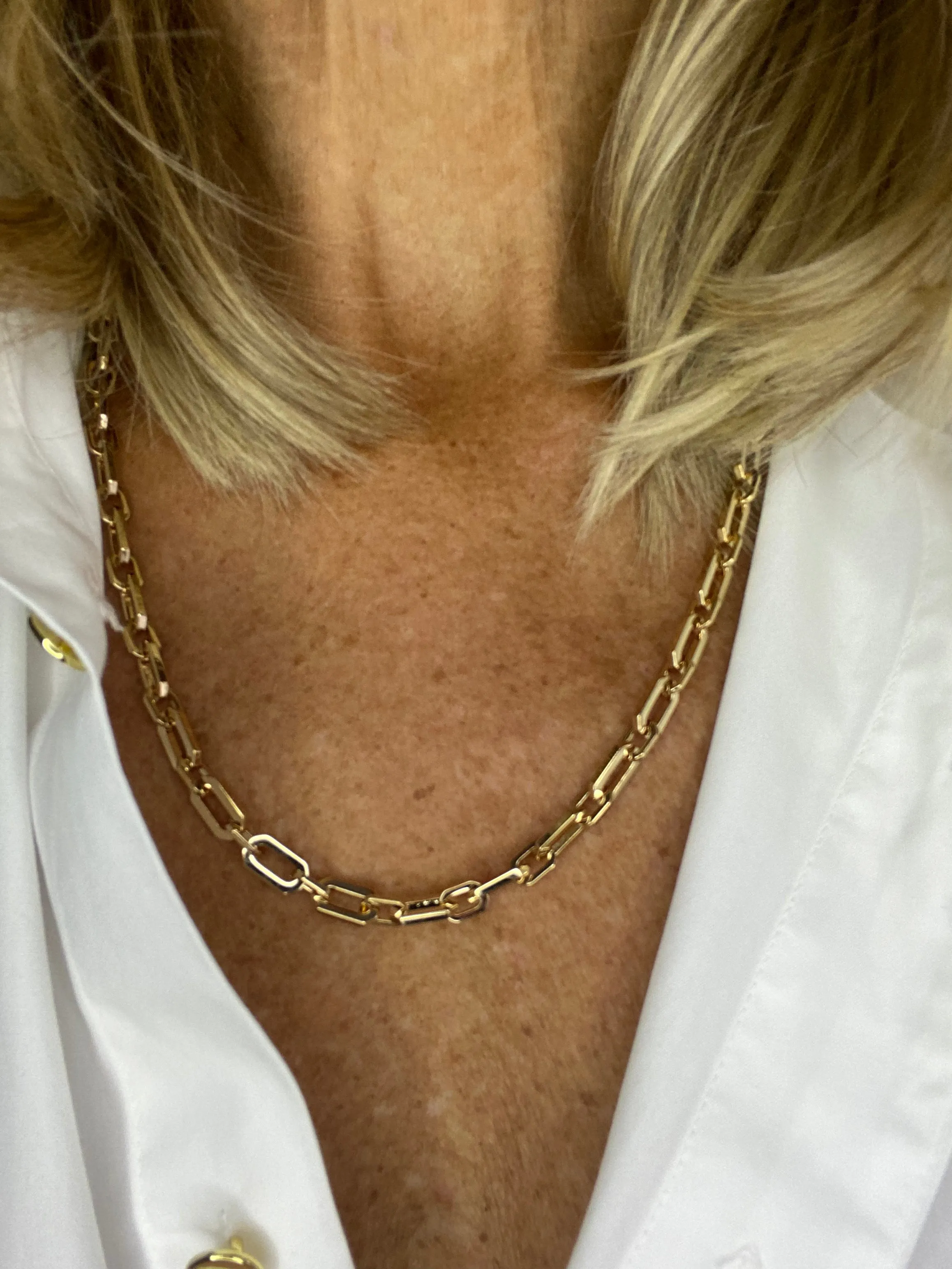 Square Link Gold Necklace | Nora Taylor