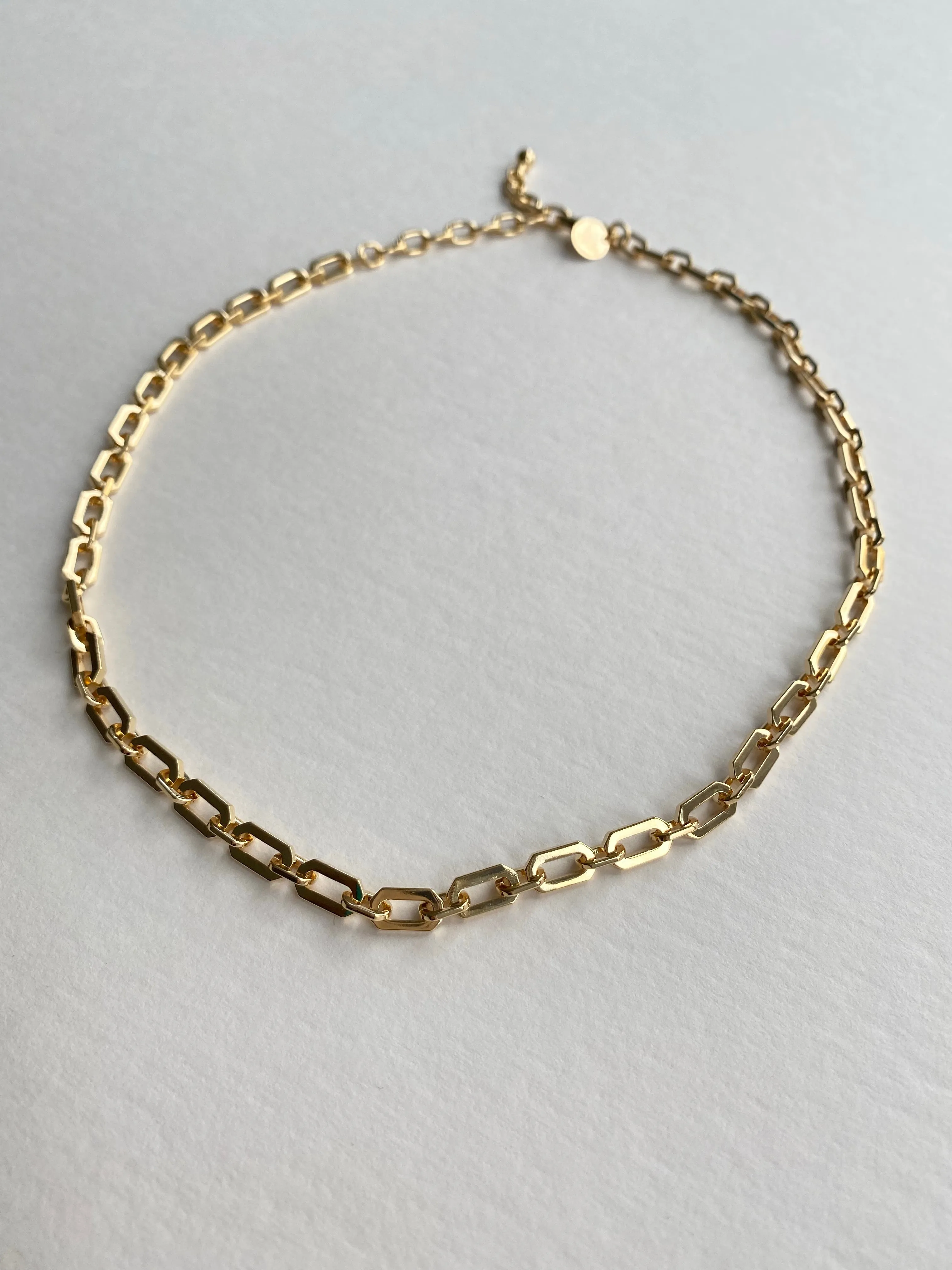 Square Link Gold Necklace | Nora Taylor